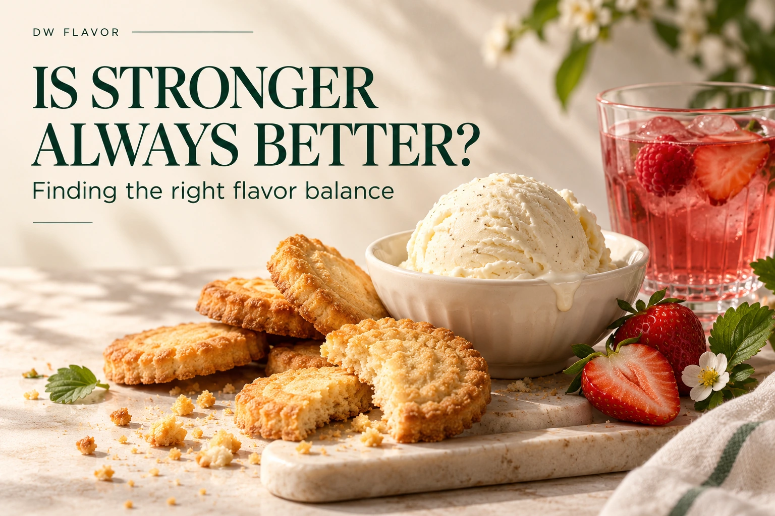 Fruit drinks, gummies and savory snacks illustrating balanced flavor in food development